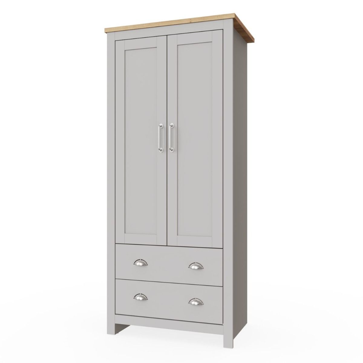 Lisbon 2 Door Wardrobe in Light Grey