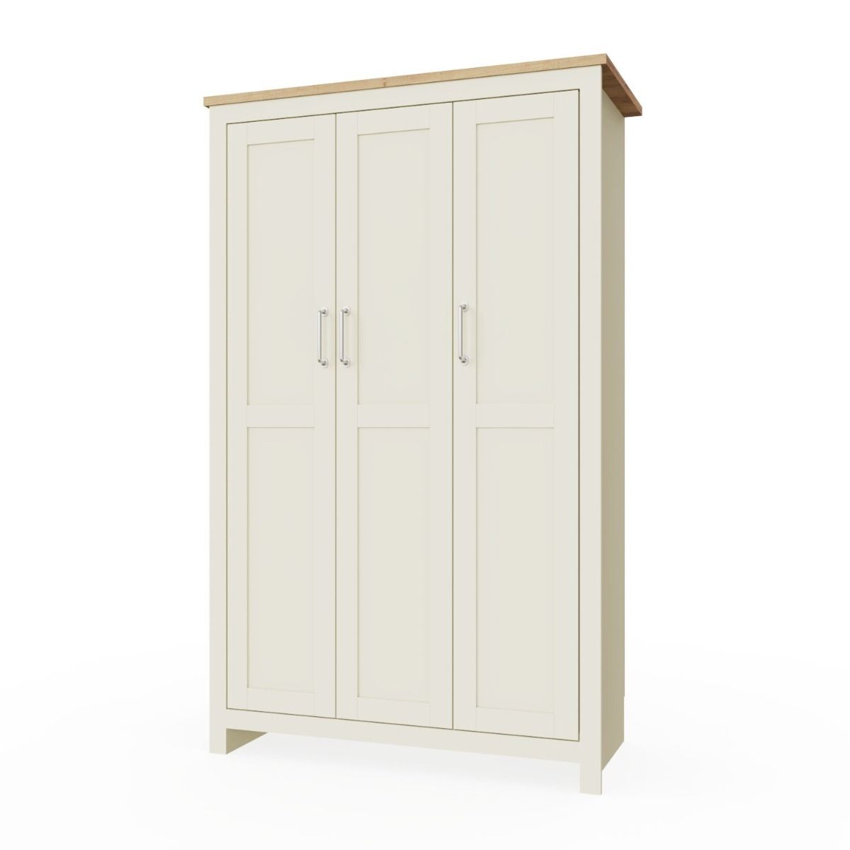 Lisbon 3 Door Wardrobe In Cream color