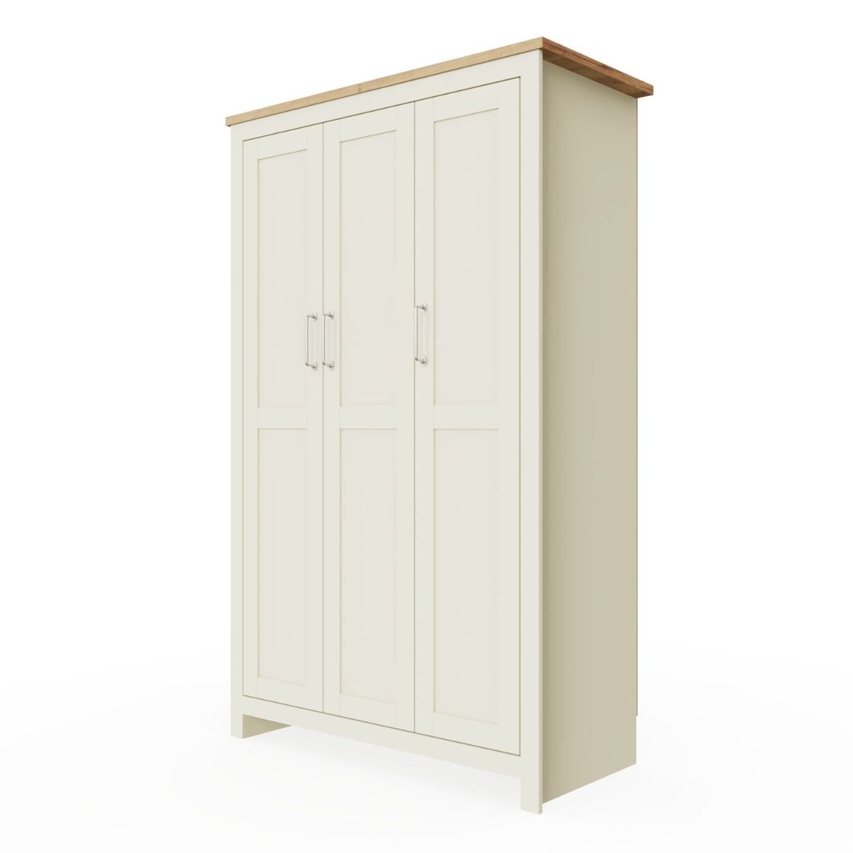 Lisbon 3 Door Wardrobe In Cream color