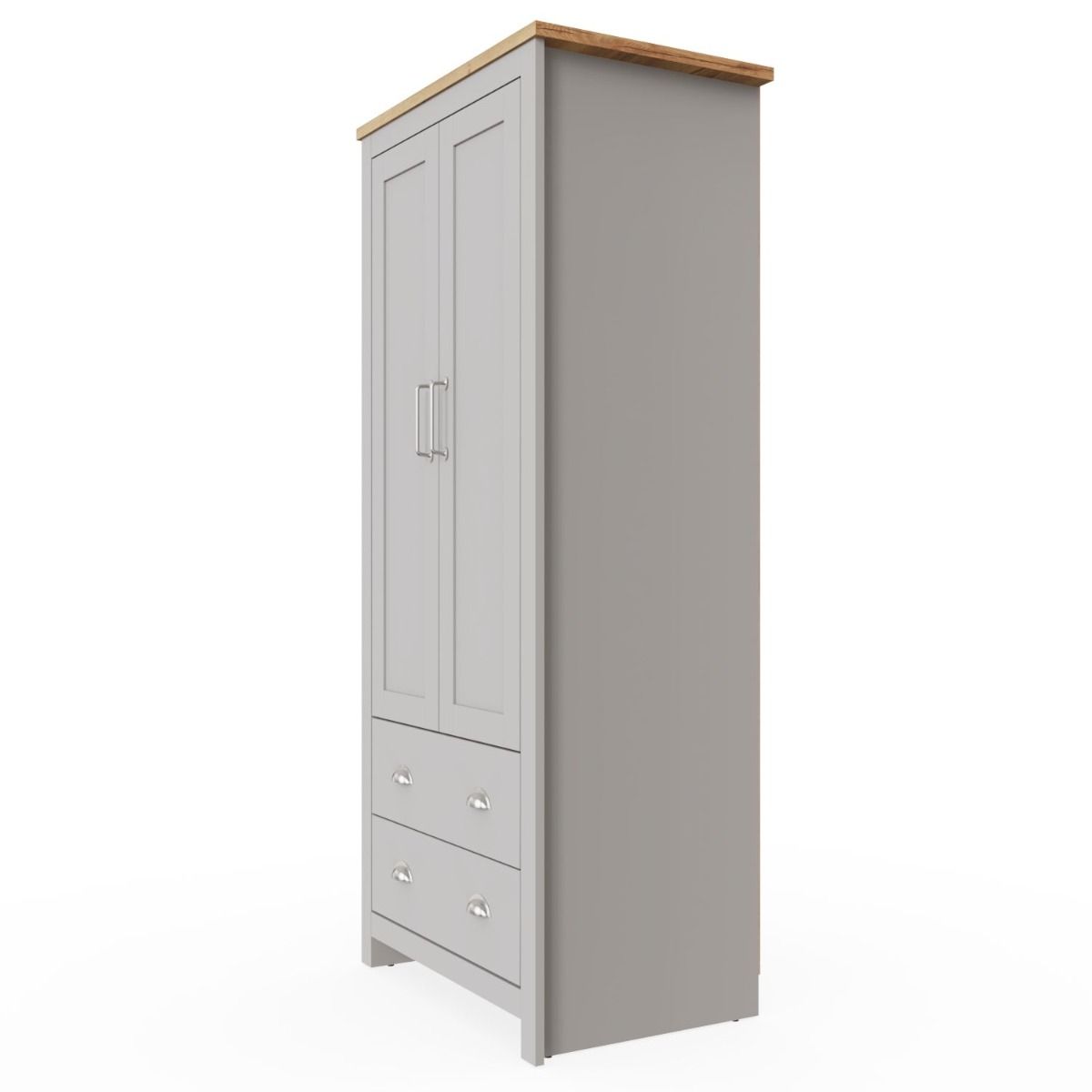 Lisbon 2 Door Wardrobe in Light Grey