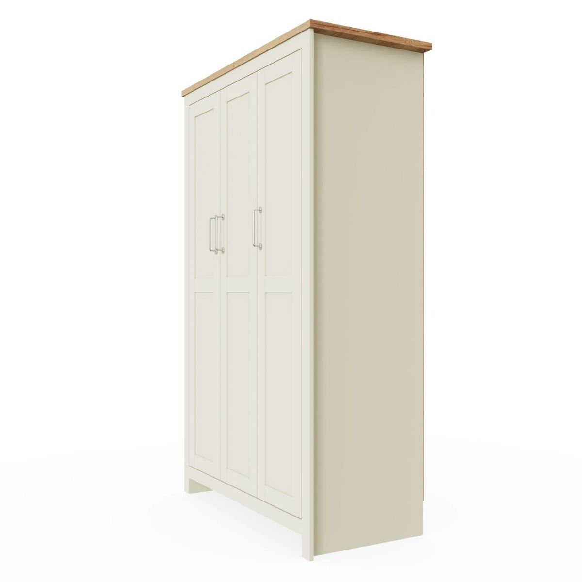 Lisbon 3 Door Wardrobe In Cream color