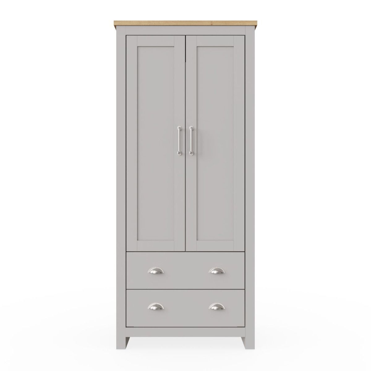 Lisbon 2 Door Wardrobe in Light Grey