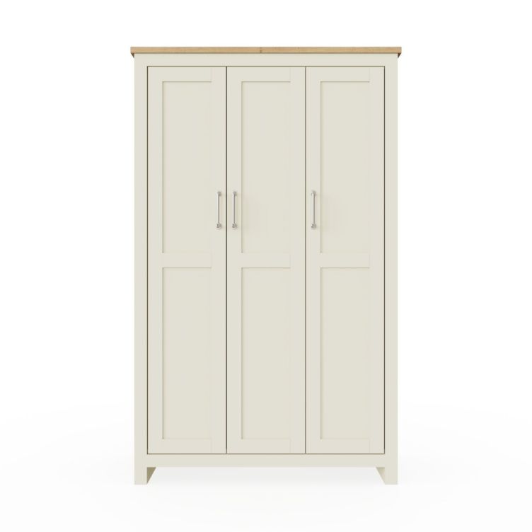 Lisbon 3 Door Wardrobe In Cream color