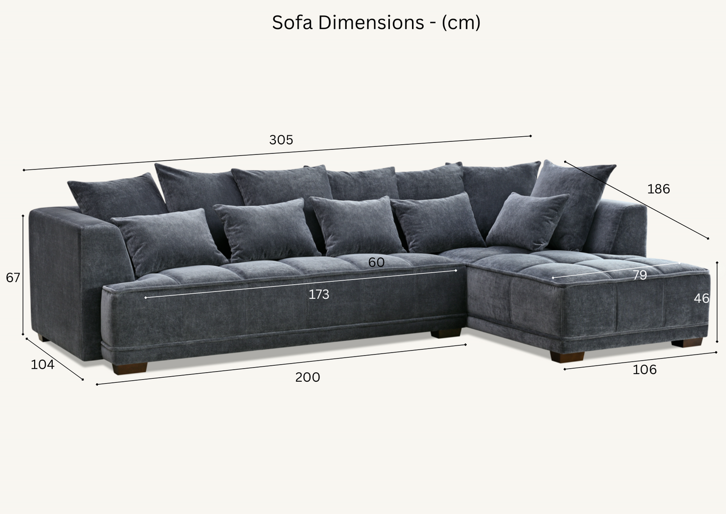 Aluxo Gramercy Group in Steel Velvet 2 Seater