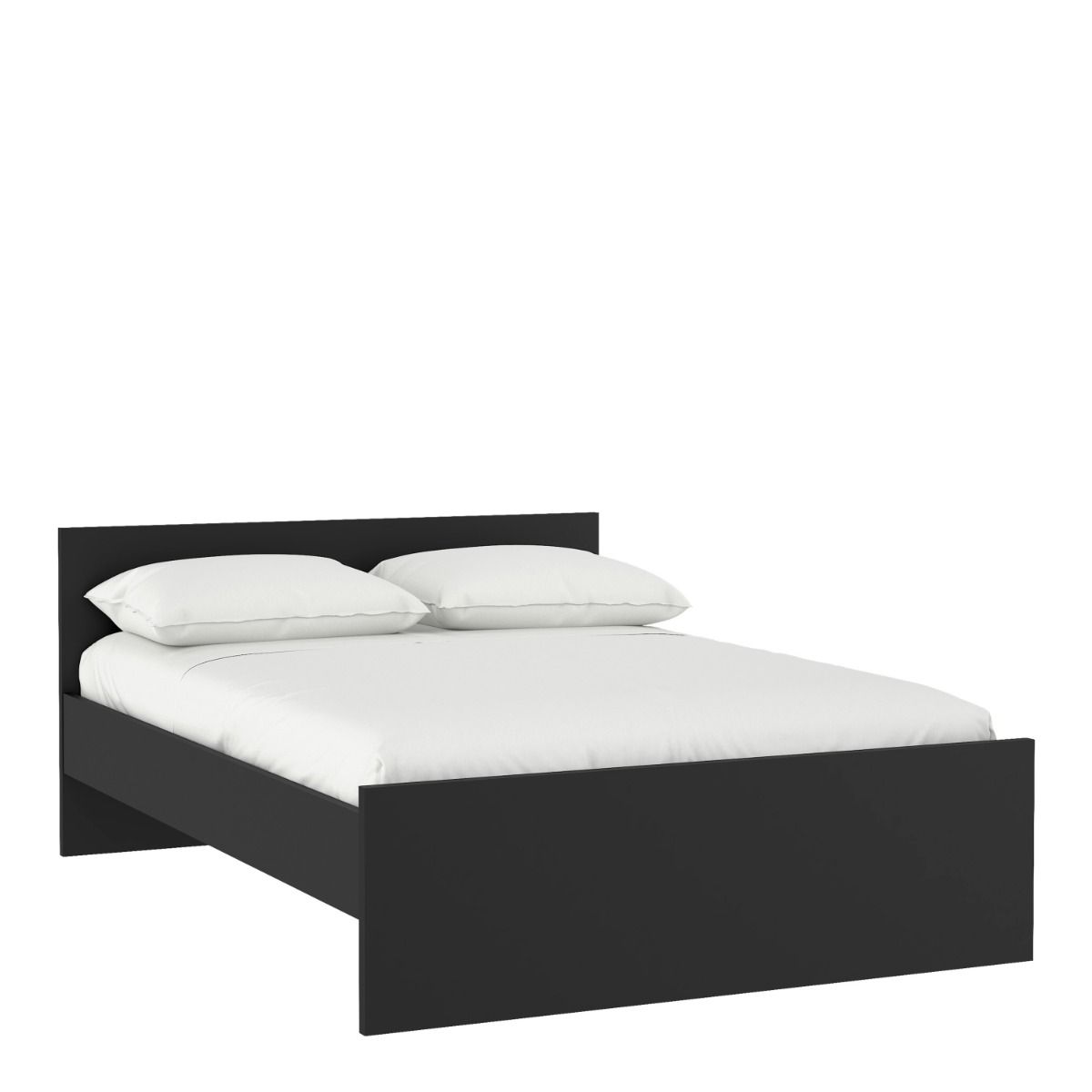 Naia Double Bed 4ft6 (140 x 190) in Black Matt / White High Gloss