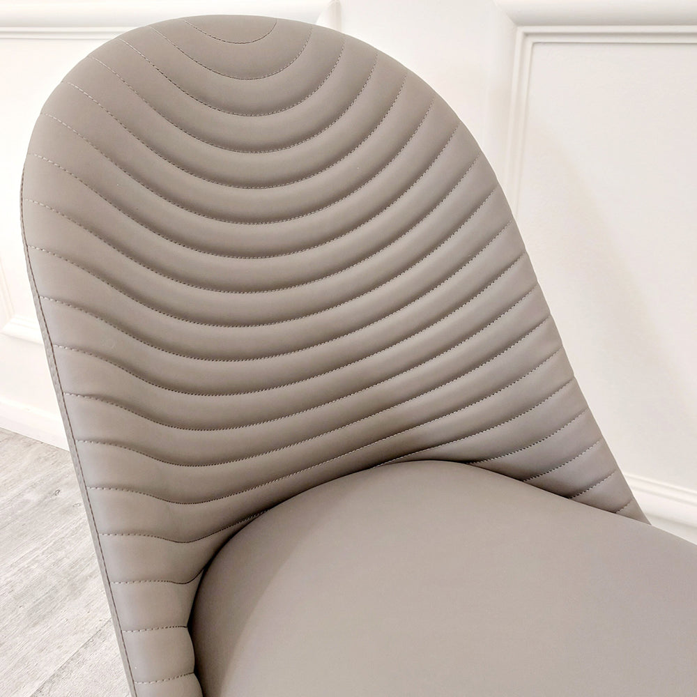 Alba Leather Dining Chair / TAN / khaki