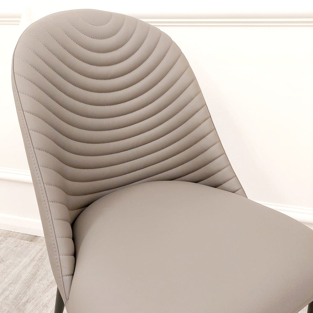 Alba Leather Dining Chair / TAN / khaki