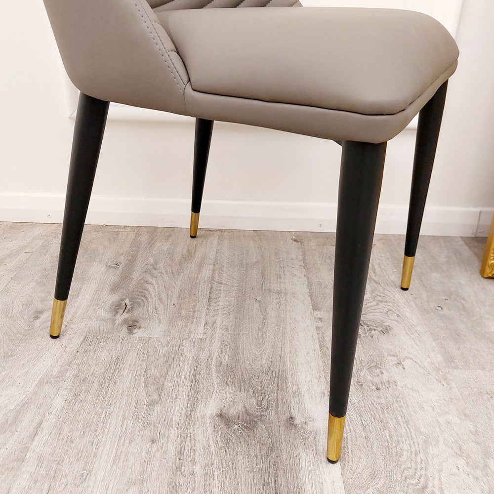 Alba Leather Dining Chair / TAN / khaki