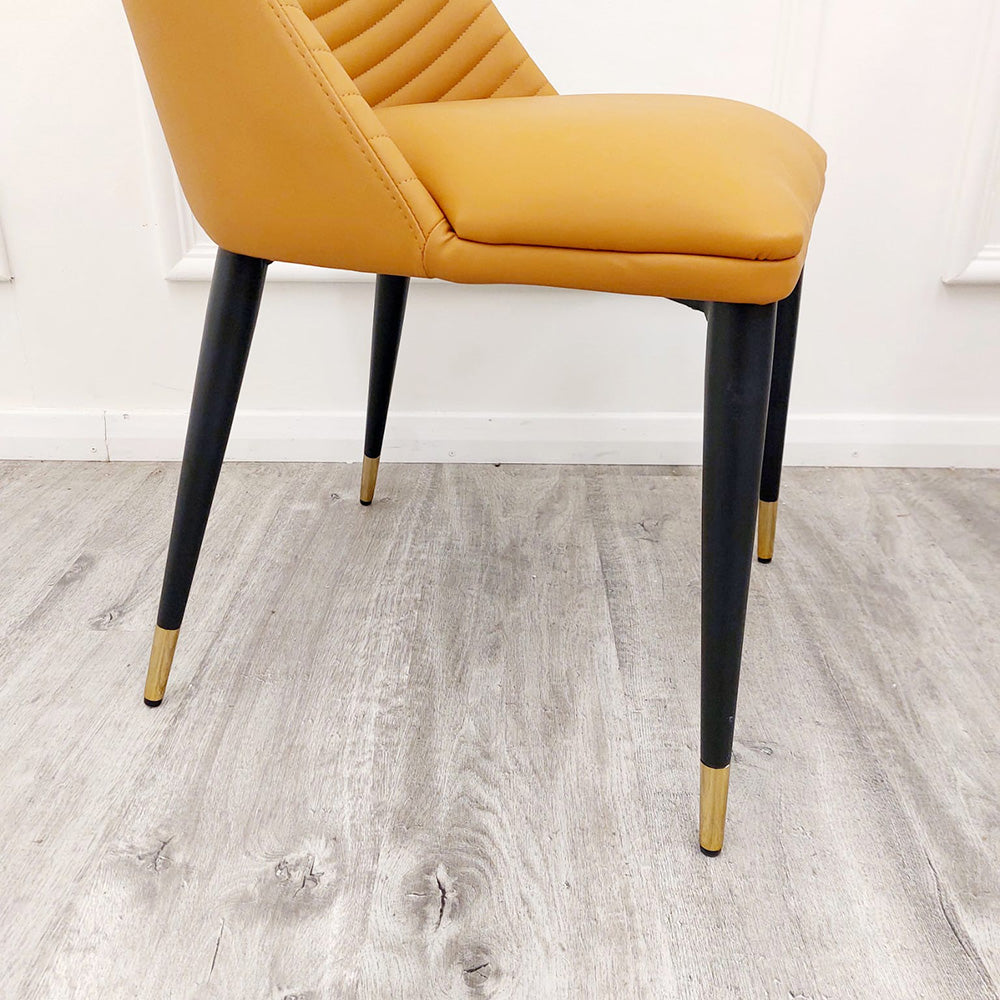 Alba Leather Dining Chair / TAN / khaki