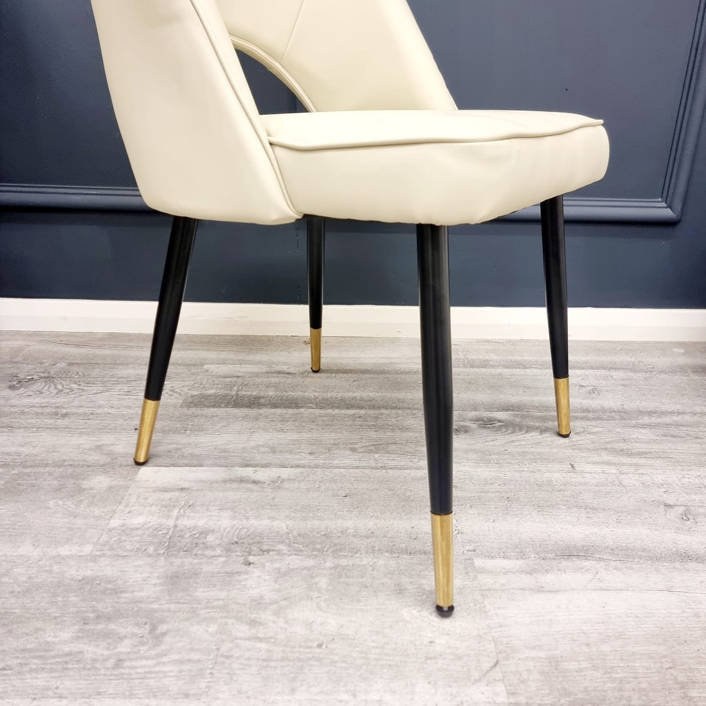 Astra Bar Stools Chair - Cream Leather / Rust Valvet