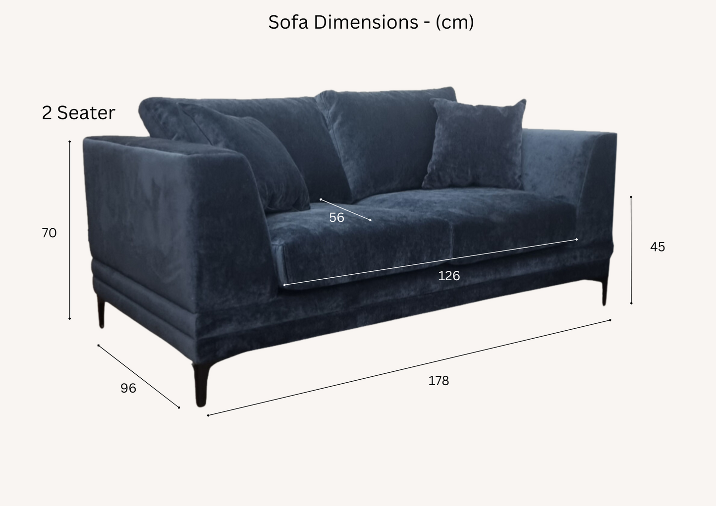 Aluxo Lenox Sofa Range in Aegean Blue Velvet