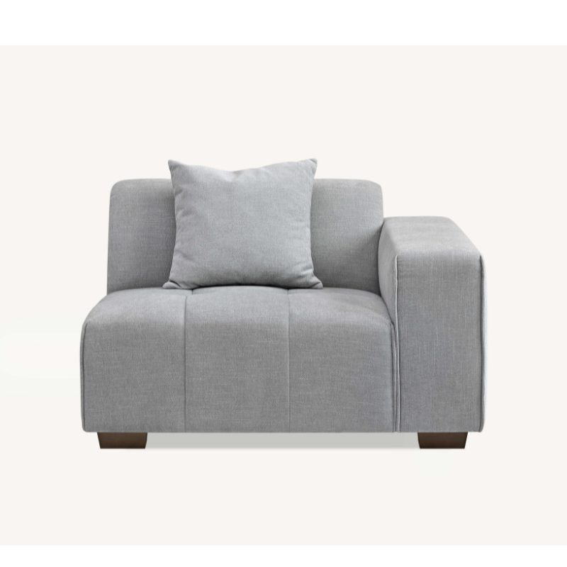 Aluxo Leonard Left Hand Corner Group in Cloudy Grey Boucle