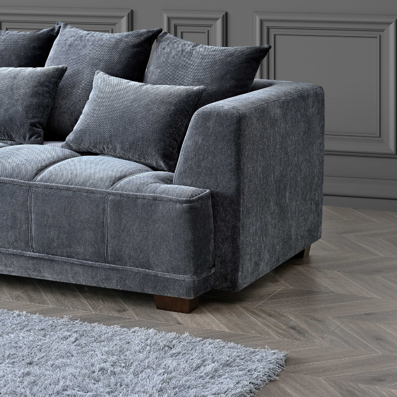 Aluxo Gramercy Group in Steel Velvet 2 Seater
