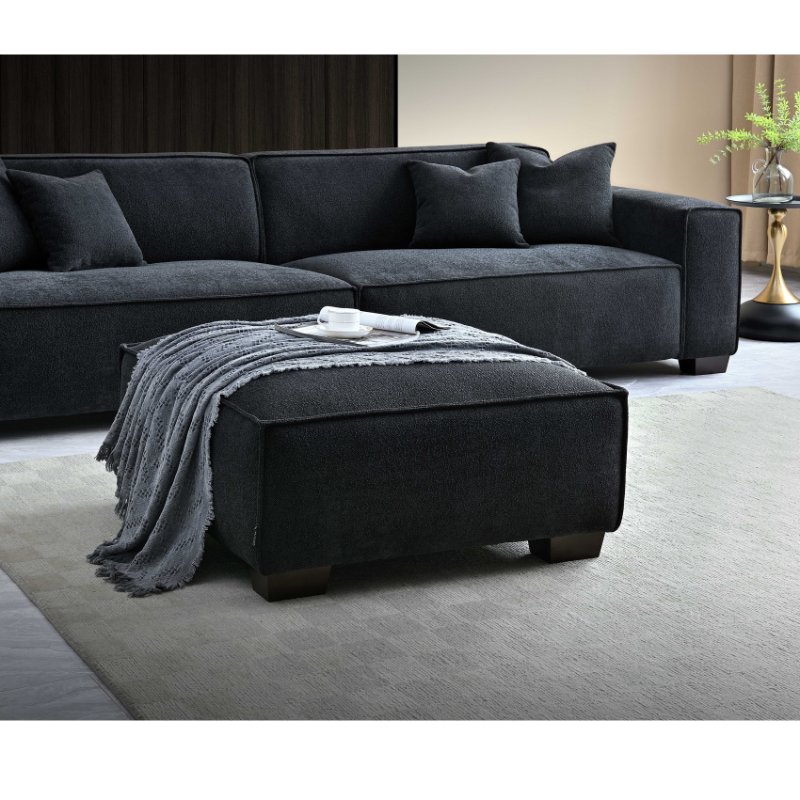 Aluxo Dakota 4 seater with Chaise in Midnight Boucle