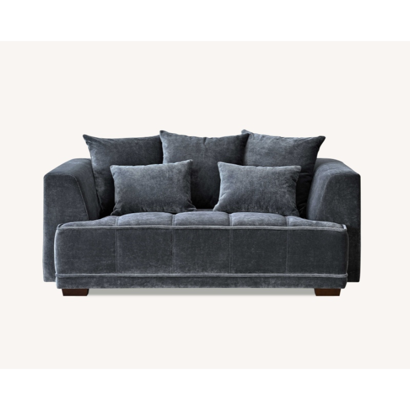 Aluxo Gramercy Group in Steel Velvet 2 Seater