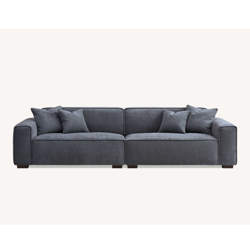 Aluxo Dakota 4 seater with Chaise in Charcoal Boucle