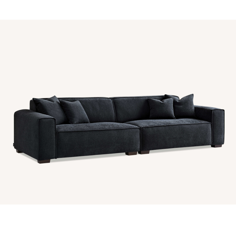 Aluxo Dakota 4 seater with Chaise in Midnight Boucle