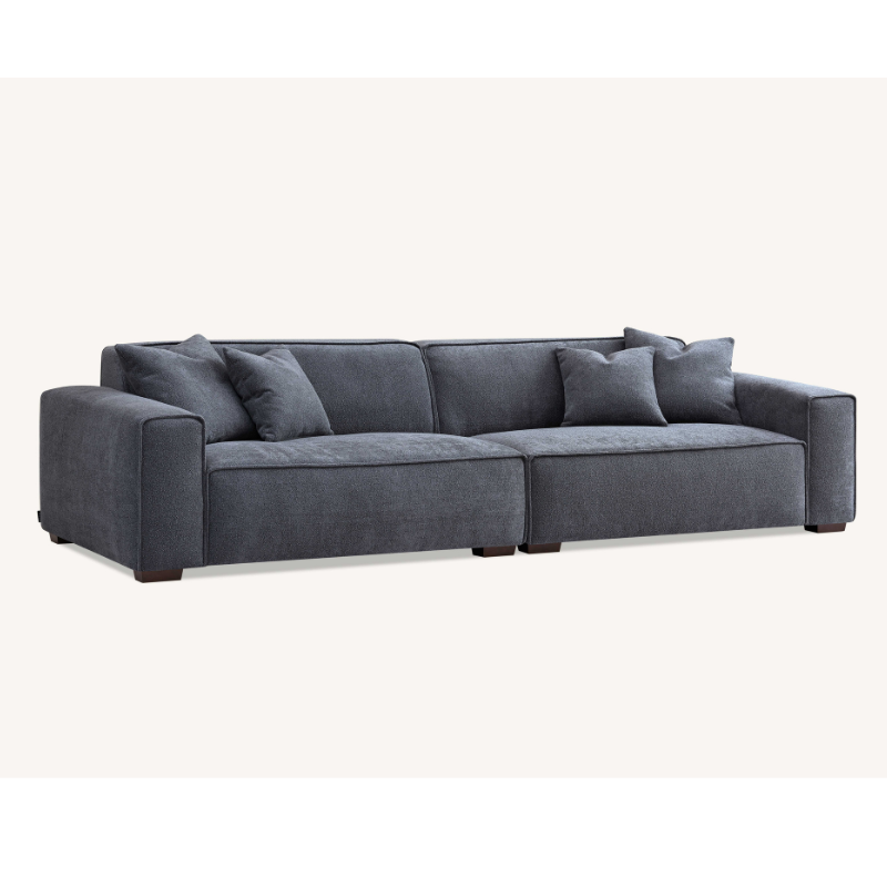 Aluxo Dakota 4 seater with Chaise in Charcoal Boucle