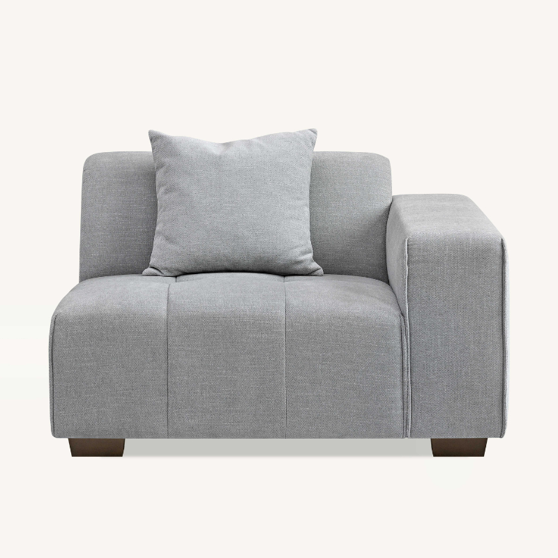 Aluxo Leonard Left Hand Corner Group in Cloudy Grey Boucle