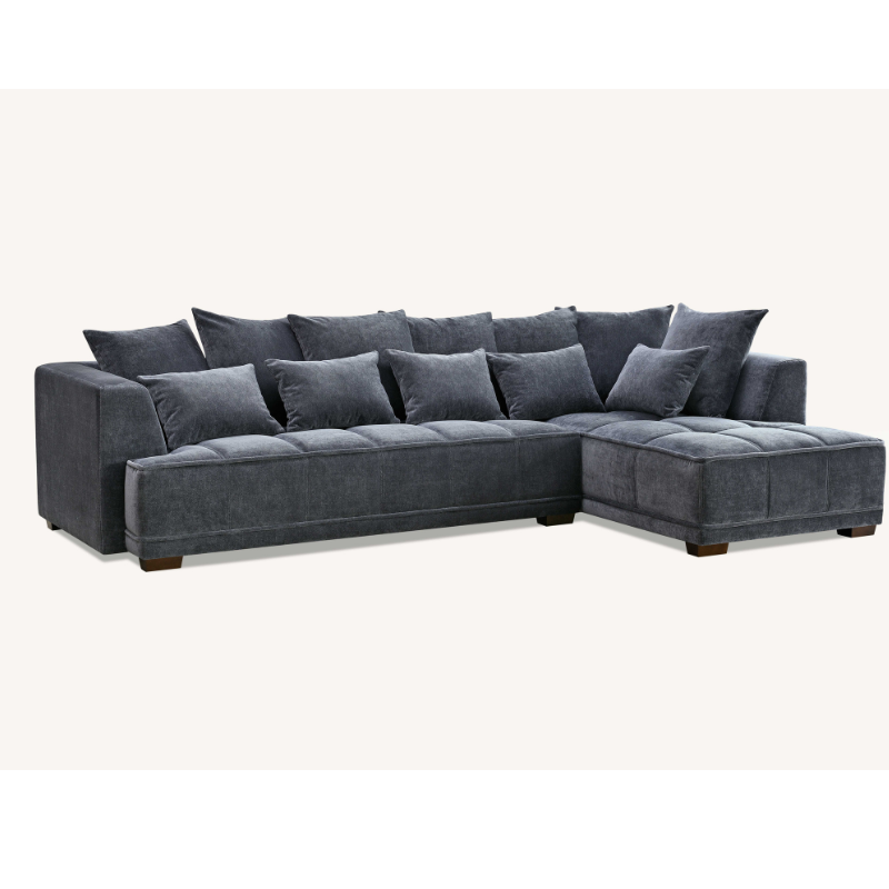 Aluxo Gramercy Group in Steel Velvet 2 Seater