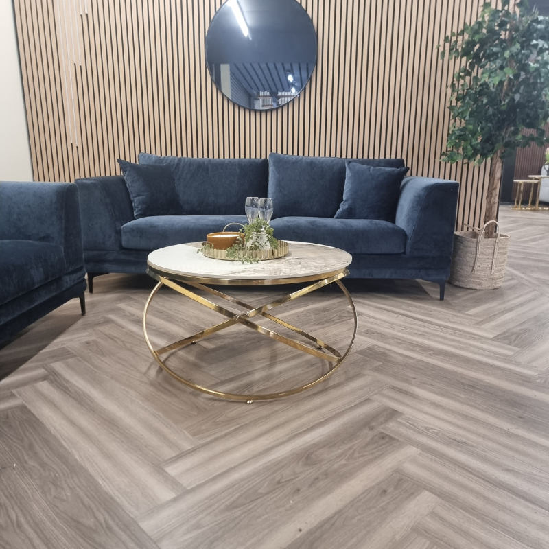 Aluxo Lenox Sofa Range in Aegean Blue Velvet