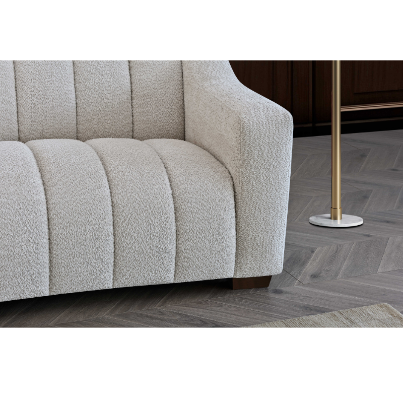 Aluxo Astoria 3 Seater Sofa in Oatmeal Boucle Fabric