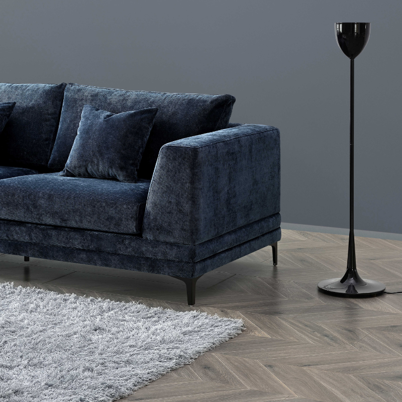 Aluxo Lenox Sofa Range in Aegean Blue Velvet