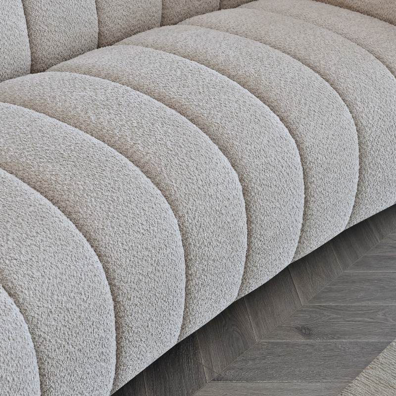 Aluxo Astoria 3 Seater Sofa in Oatmeal Boucle Fabric