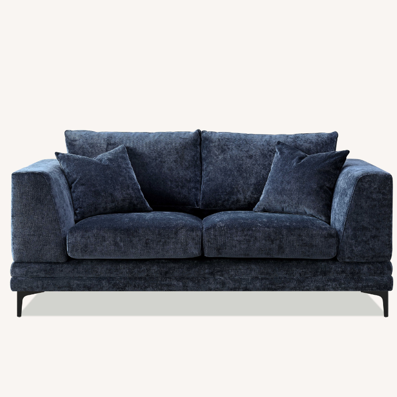Aluxo Lenox Sofa Range in Aegean Blue Velvet