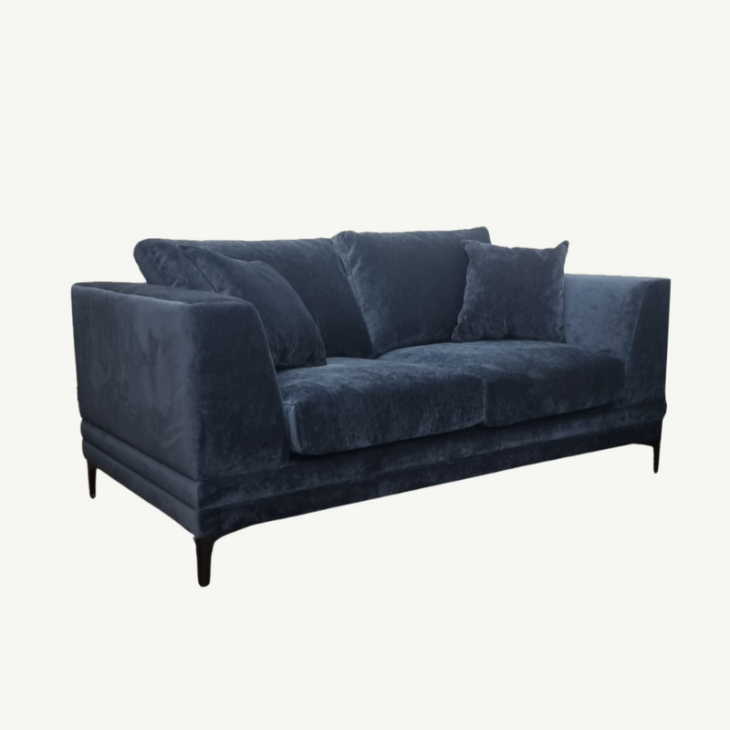 Aluxo Lenox Sofa Range in Aegean Blue Velvet