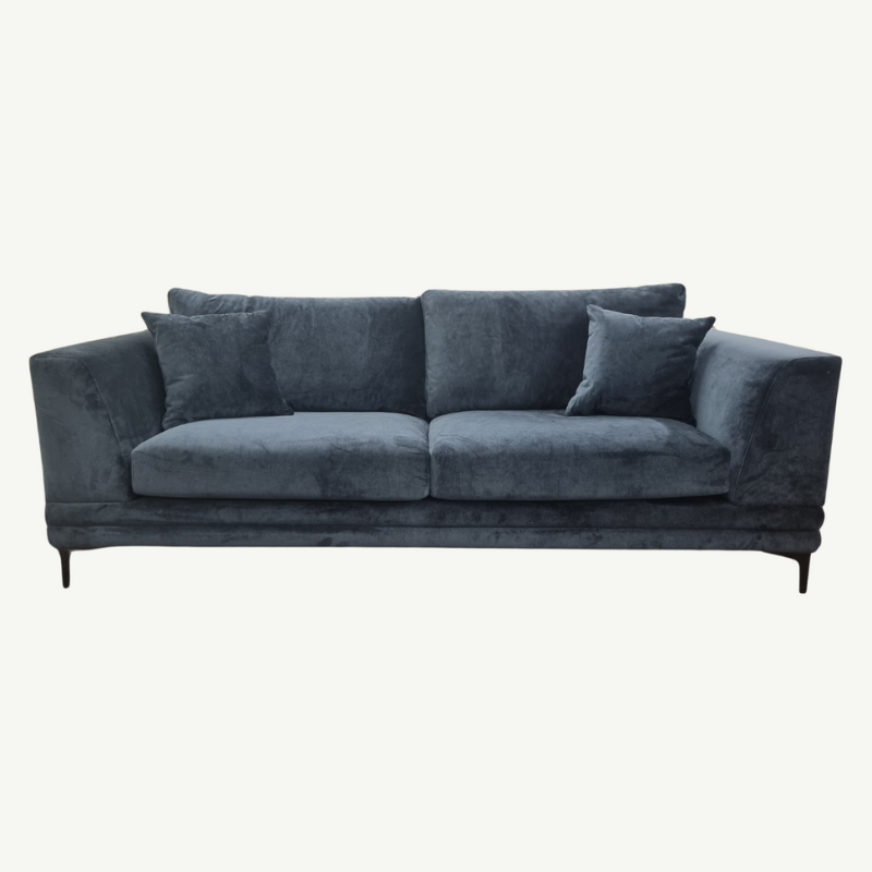 Aluxo Lenox Sofa Range in Aegean Blue Velvet