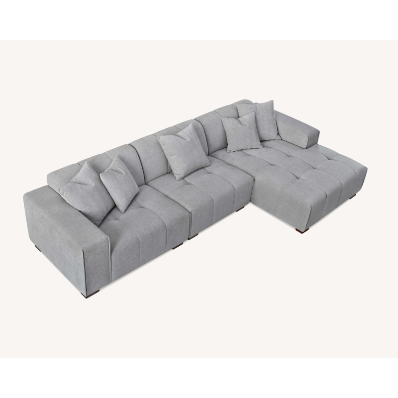 Aluxo Leonard Right Hand Corner Group in Cloudy Grey Boucle