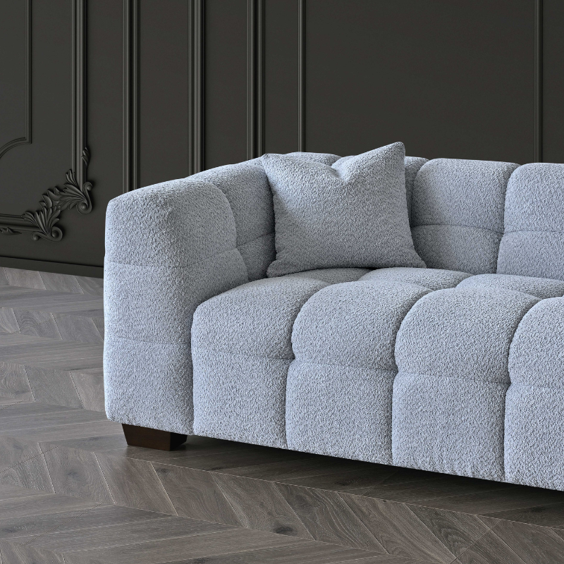 Aluxo Tribeca Sofa Range in Pearl Boucle Fabric