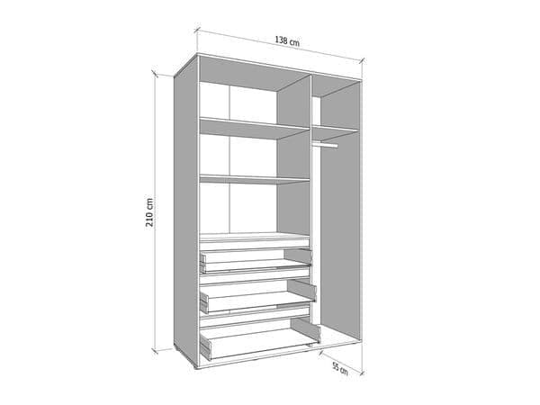 Urbanest Cashmere 3 Door 3 Drawer Mirrored Wardrobe -