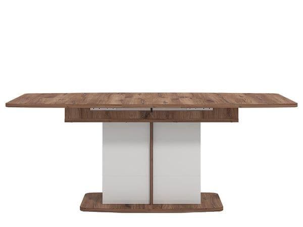 Urbanest White Gloss And Warm Oak Extending Dining Table