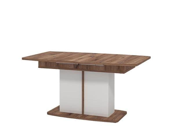 Urbanest White Gloss And Warm Oak Extending Dining Table