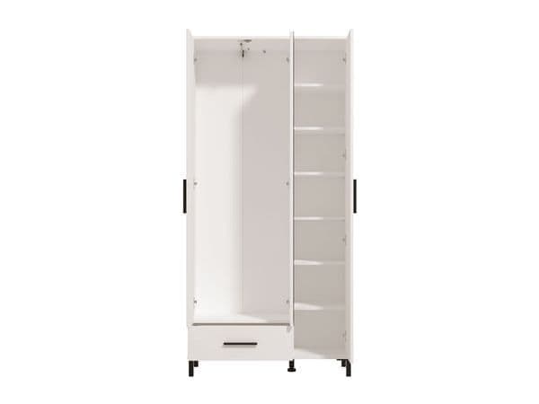 Urbanest White 3 Door Tall Shallow Depth Hallway Mirrored Wardrobe