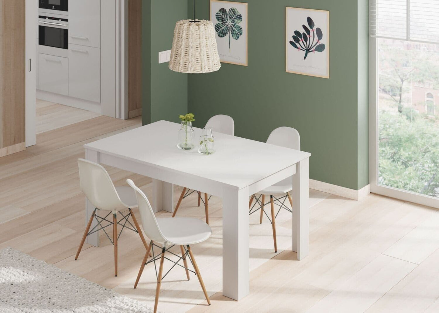 Urbanest White Extending Dining Table