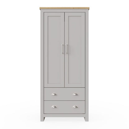 Lisbon 2 Door Wardrobe in Light Grey