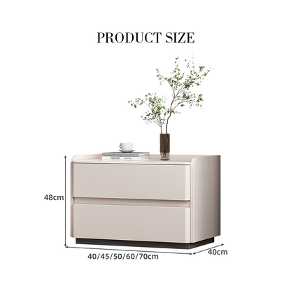 Agustina Modern Bedside Table, Wooden Bedside Table, Cream