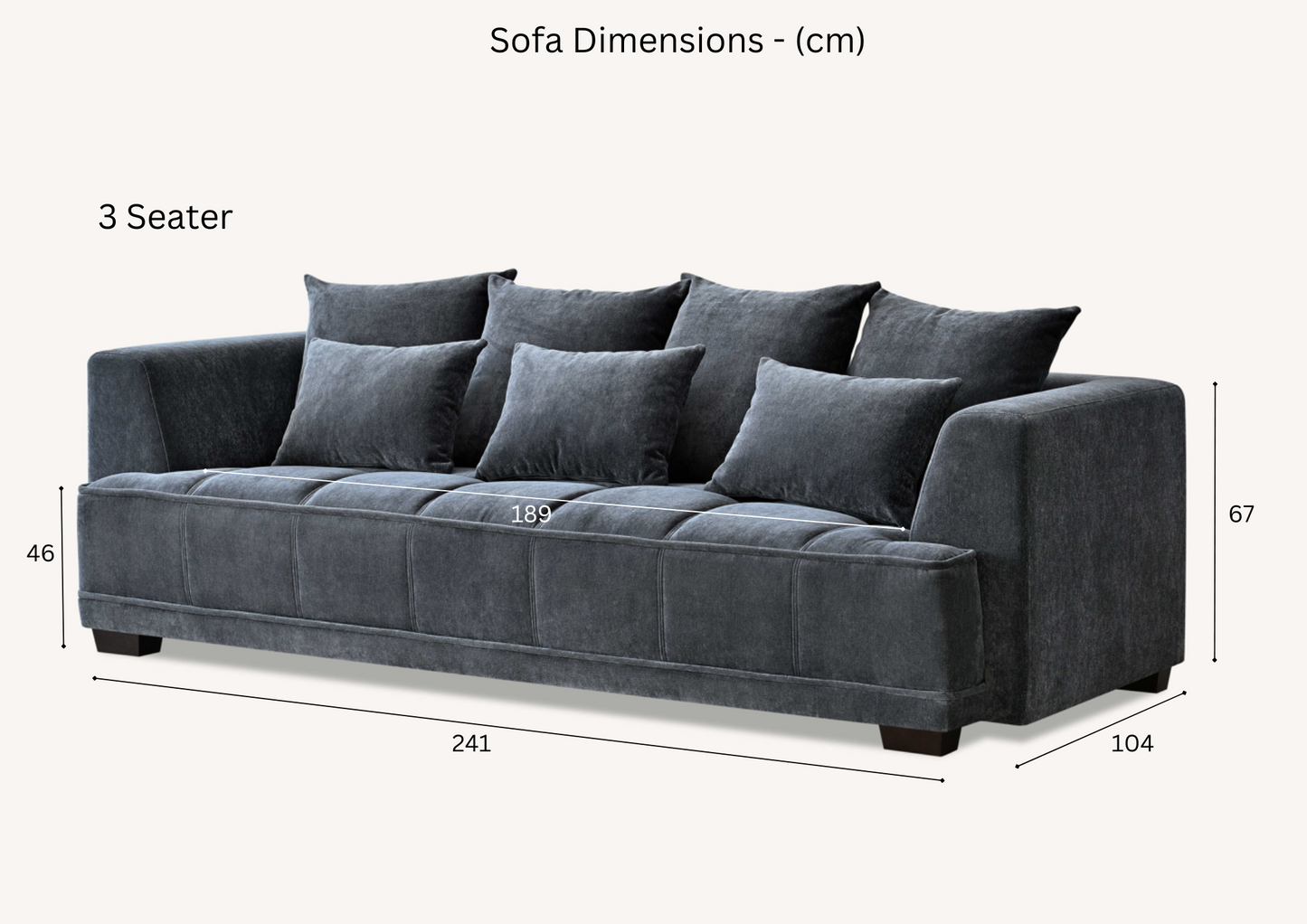 Aluxo Gramercy Group in Steel Velvet 2 Seater