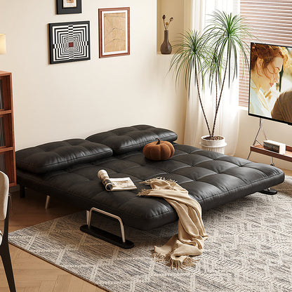 Riley Single Sofa Bed, Two Seater Sofa Bed, Black / Brown  Leather