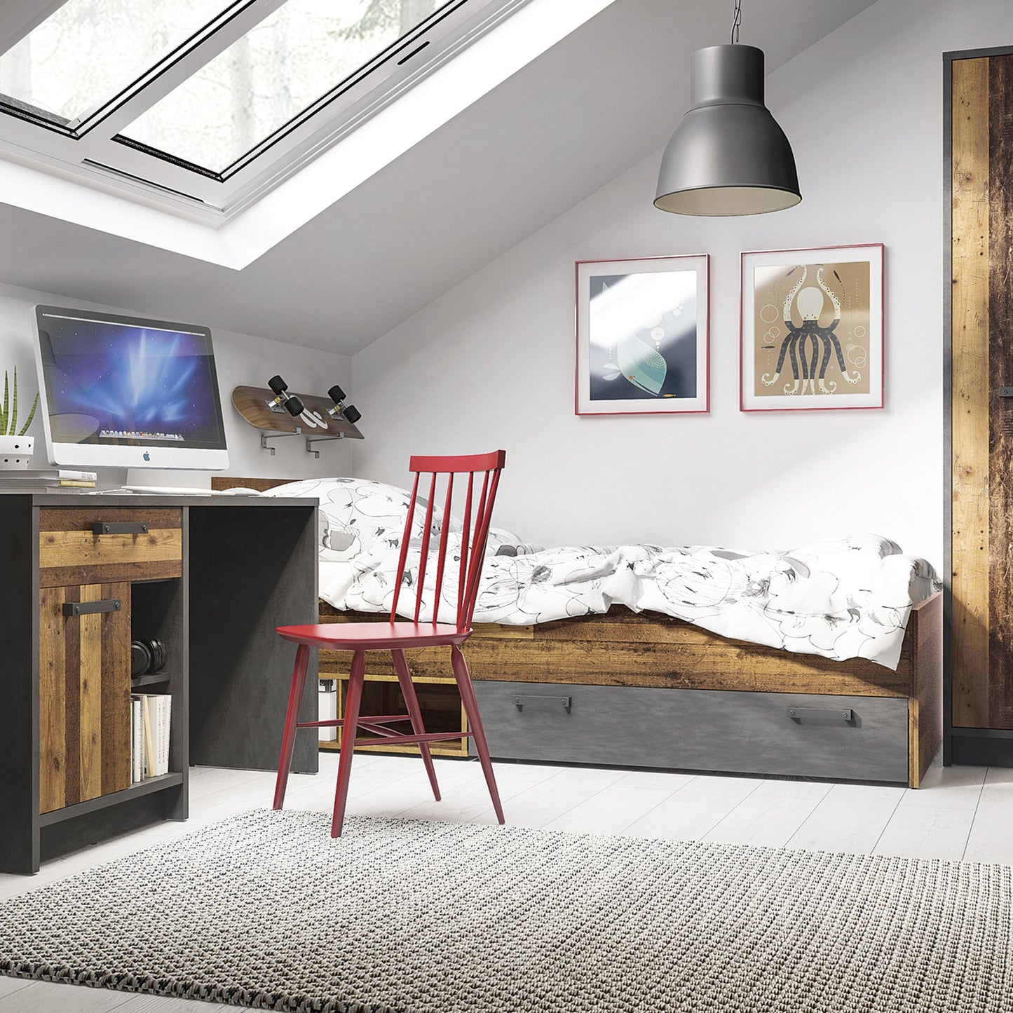 Brooklyn Single in Walnut 90cm / 120 cm