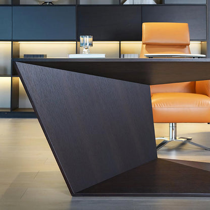 Kofi Modern Office Desk For Home, Black Wood
