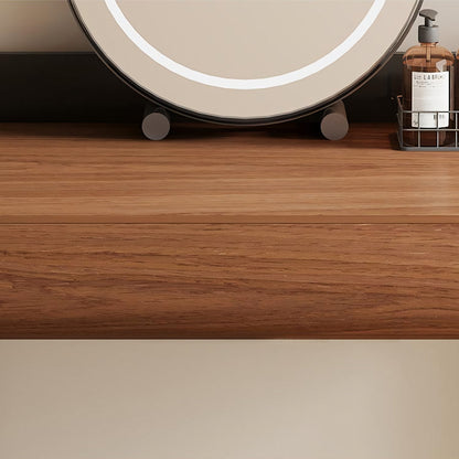 Thomas Dressing Table With Large LED Mirror, Walnut & Black