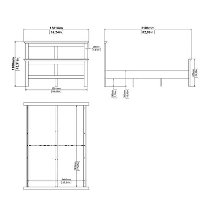 Paris Double Bed (140 x 200) in White
