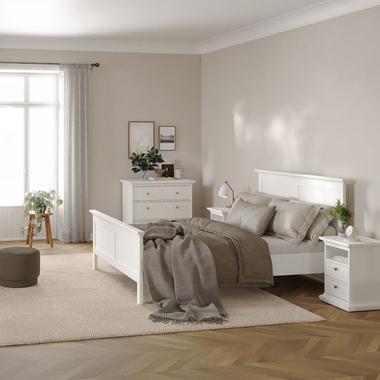 Paris Double Bed (140 x 200) in White
