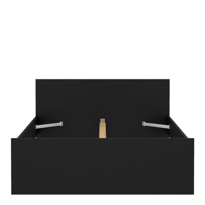 Naia Double Bed 4ft6 (140 x 190) in Black Matt / White High Gloss
