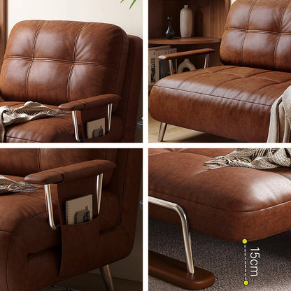Riley Single Sofa Bed, Two Seater Sofa Bed, Black / Brown  Leather
