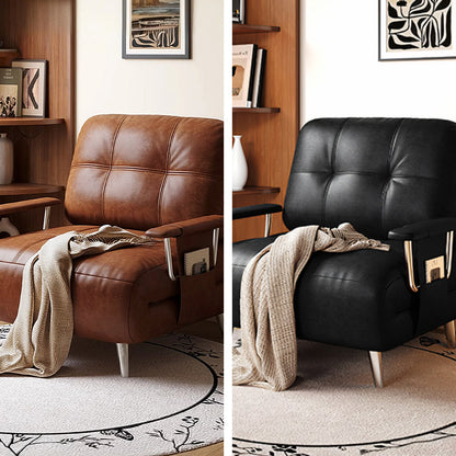 Riley Single Sofa Bed, Two Seater Sofa Bed, Black / Brown  Leather
